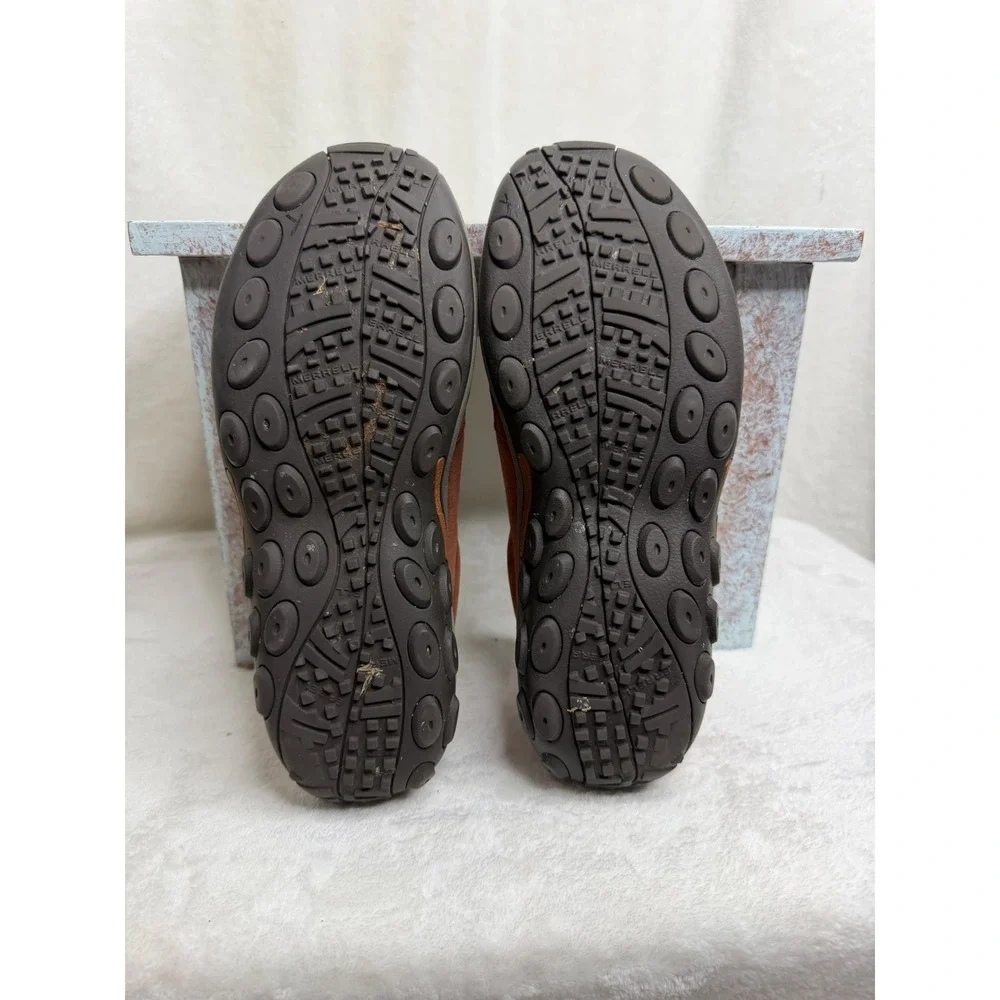 Merrell Jungle Moc Women 10.5 Rust Suede Slip On Hiking Walking Shoes J02224